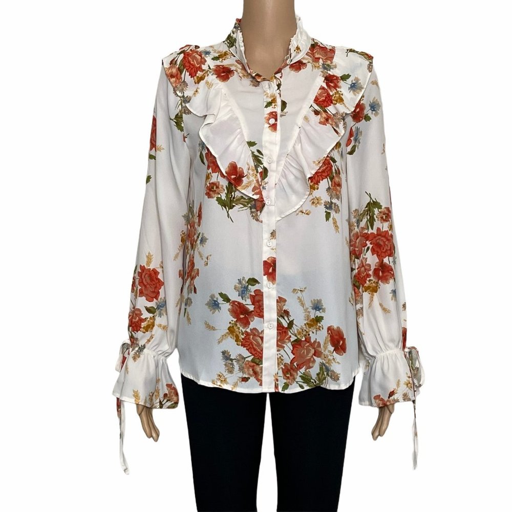 bleuh ciel long sleeve blouse beige